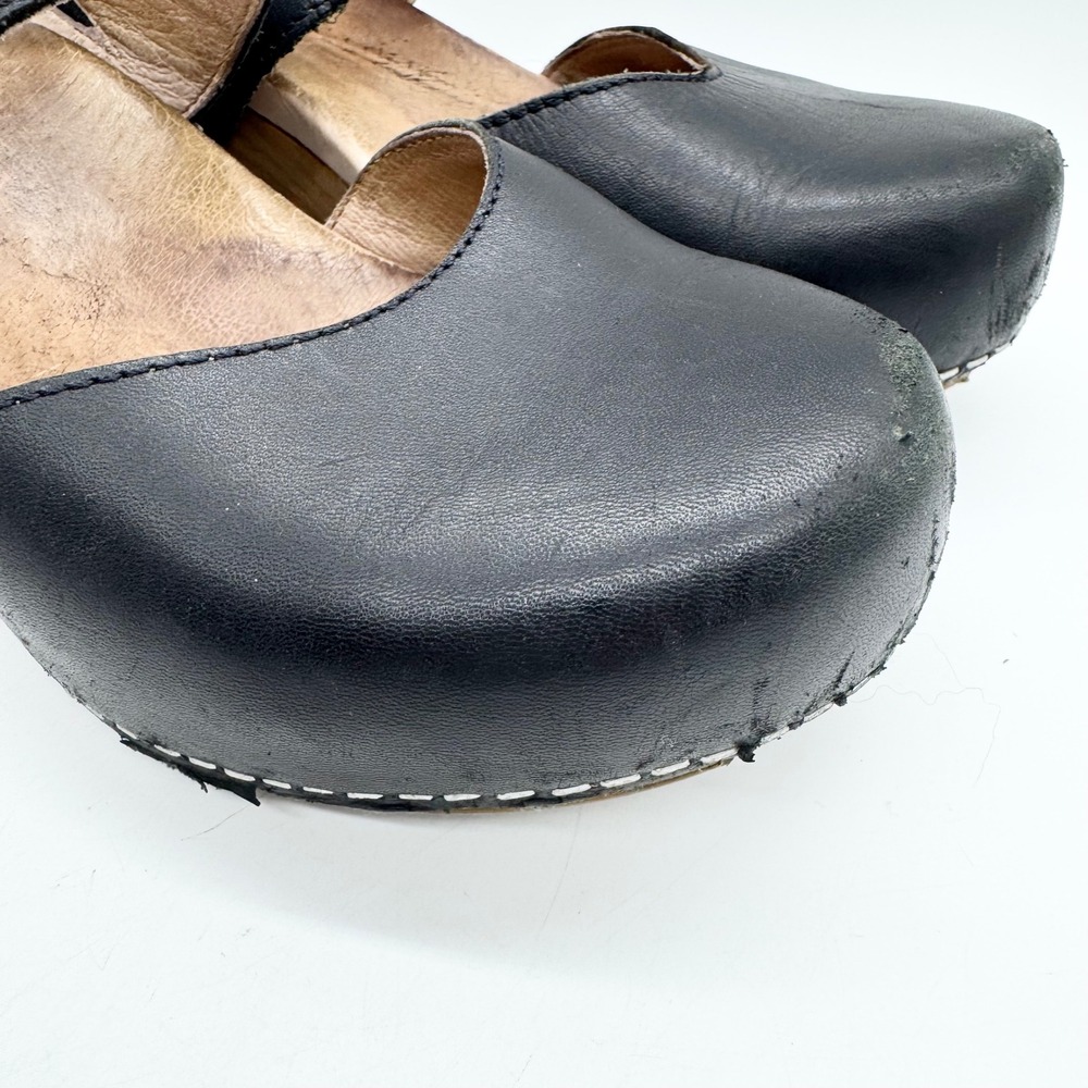 Dansko Malin Leather Comfort Clog Shoe Black Size 38 Officecore Corpcore Doctor - Picture 4 of 12